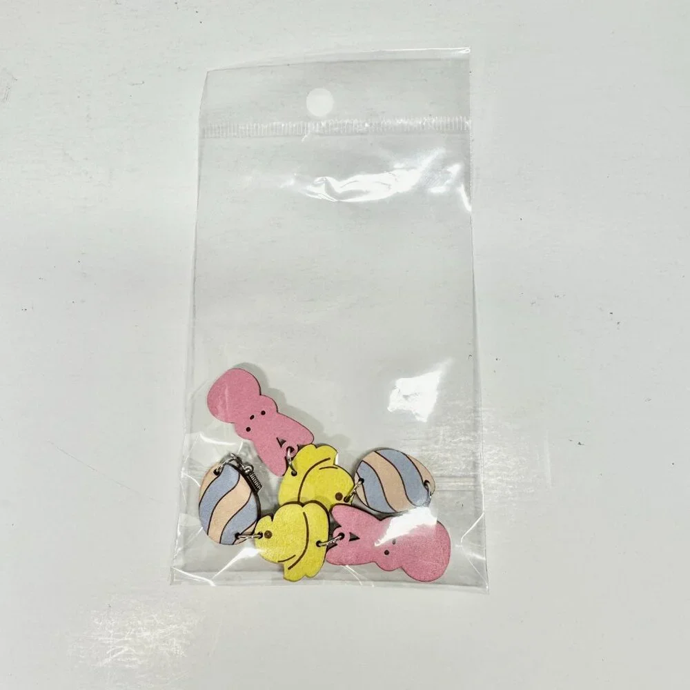 Peeps Earrings - Easter Egg  - Bunny Earrings - Dangling Earrings - New! - Picture 5 of 5